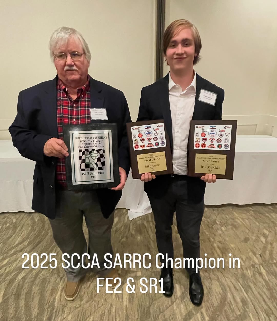 Will holding his 2025 season awards alongside another person, with the original awards caption.